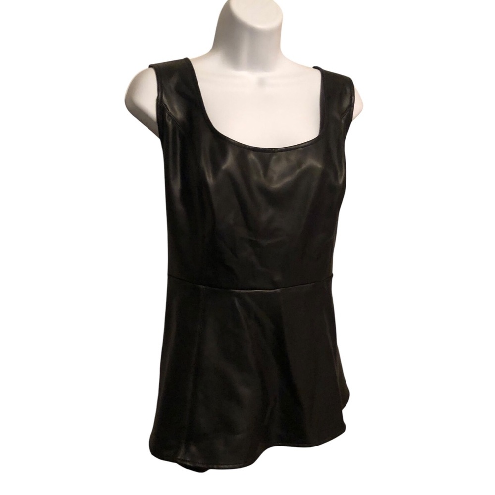 TORRID‎ Women’s Black Peplum Faux Leather Top - Size 2